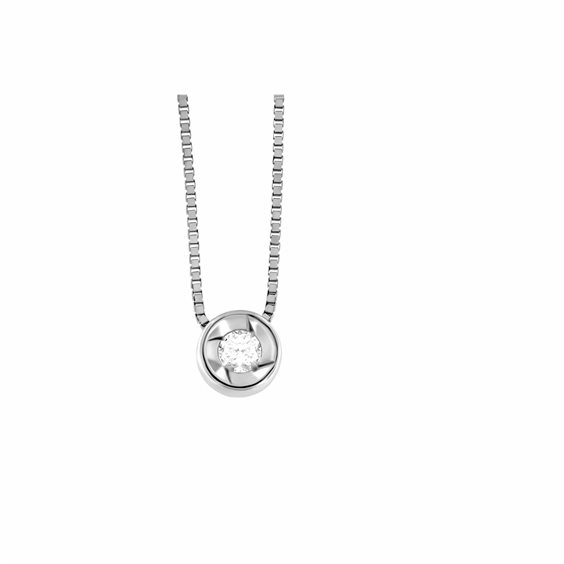 Necklace Roman Gioielli Woman in White Gold Diamante 0.10 Ct R195A25N264C - R195A25N264C